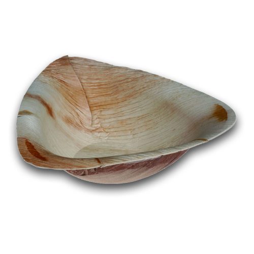 Naturesse pálmalevél háromszög alakú tál (21,1 x 20,2 x 6,6 cm; 600 ml) 25db/csomag 100db/karton