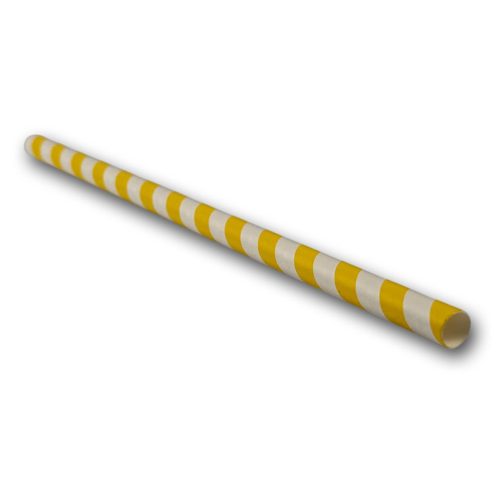 Szívószál citromsárga-fehér csíkos, papír 8x230mm250db/csomag 2000db/karton