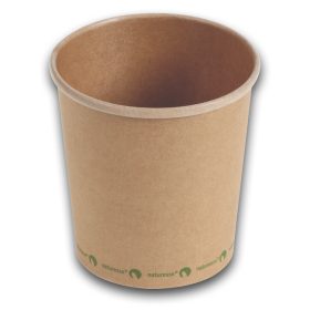   Naturesse papír leveses tál PLA bevonattal, barna (ø 9,8 x 10,2 cm; 480 ml) 25db/csomag 500db/karton