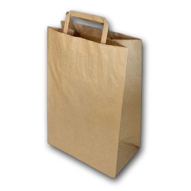   Szalagfüles papírtáska, barna 18x8x22 cm 250db/csomag 250db/karton
