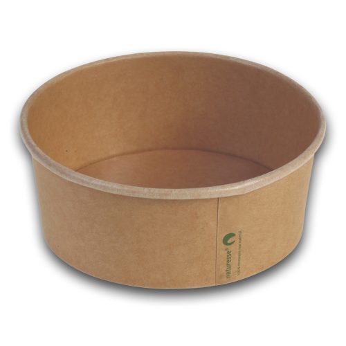 Naturesse papír kerek tál PLA bevonattal, barna (ø 15,0 x 6,0 cm; 690 ml) 50db/csomag 250db/karton