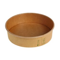   Papír salátás tál PLA bevonattal, kerek (18,5 x 4,9 cm; 900 ml), barna - Naturesse - kifutó termék *17013