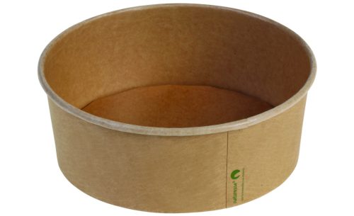 Papír salátás tál PLA bevonattal, kerek (18,5 x 6,6 cm; 1200 ml), barna - Naturesse *17014