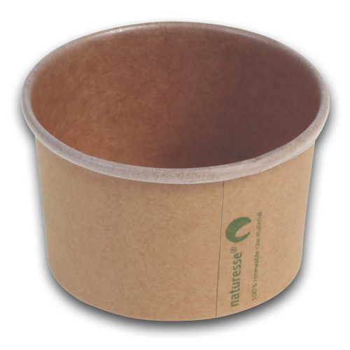 Naturesse papír fagylaltos pohár PLA bevonattal és Naturesse nyomtatással, (ø 7,5 x 4,5 cm; 120 ml) 50db/csomag 1000db/karton