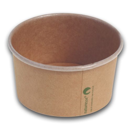 Naturesse papír fagylaltos pohár PLA bevonattal és Naturesse nyomtatással, (ø 9,6 x 5,2 cm; 240 ml) 50db/csomag 1000db/karton