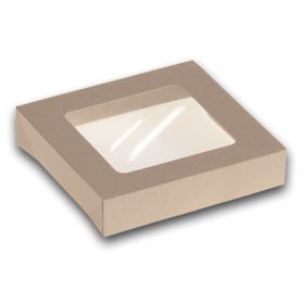   Naturesse bambusz fedél PLA ablakkal (11,5 x 11,5 x 4,0 cm) 50db/csomag 400db/karton