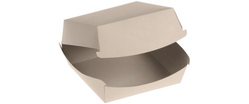 Hamburger doboz, bambusz PLA bevonattal (12,0 x 11,0 x 8,0 cm) - kifutó termék *19619