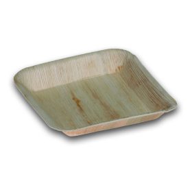   Naturesse pálmalevél négyszögletes tányér (17,0 x 17,0 x 2,5 cm; peremmel) 25db/csomag 100db/karton