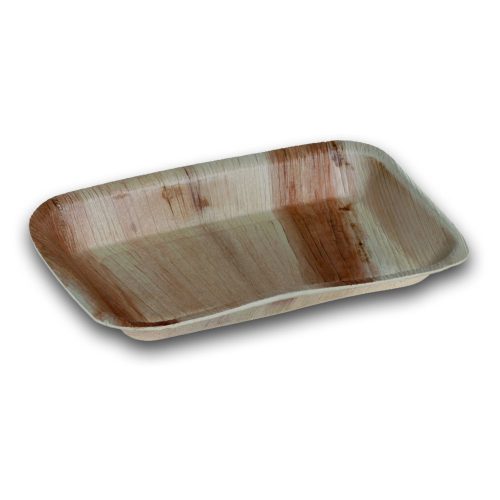 Naturesse pálmalevél téglalap alakú tányér (24,0 x 16,0 x 2,5 cm; peremmel) 25db/csomag 100db/karton