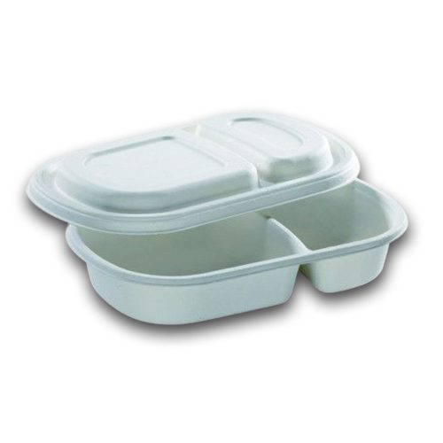 Naturesse cukornádrost elviteles ételtároló tál fedéllel, fehér (24,0 x 15,4 x 4,0 cm; 440 / 240 ml; 2-részes) 50db/csomag 200db/karton